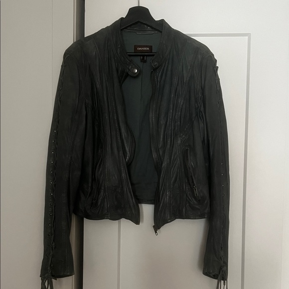 Danier Vintage Grey Leather Jacket - Picture 3 of 5